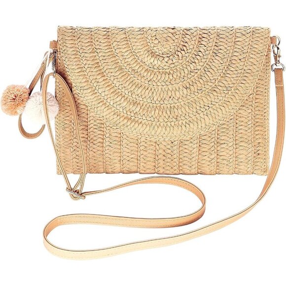 Straw Clutch Bag Woven Purse for Women Shoulder Bag Beach Casual Rattan main image 6